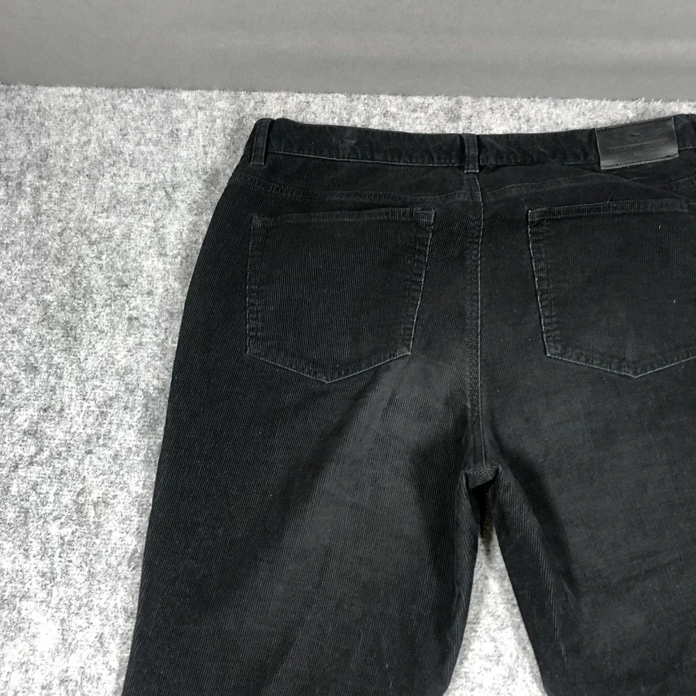 Lauren Jeans Co Corduroy Pants Womens 12 Black Straight Stretch Classic Casual